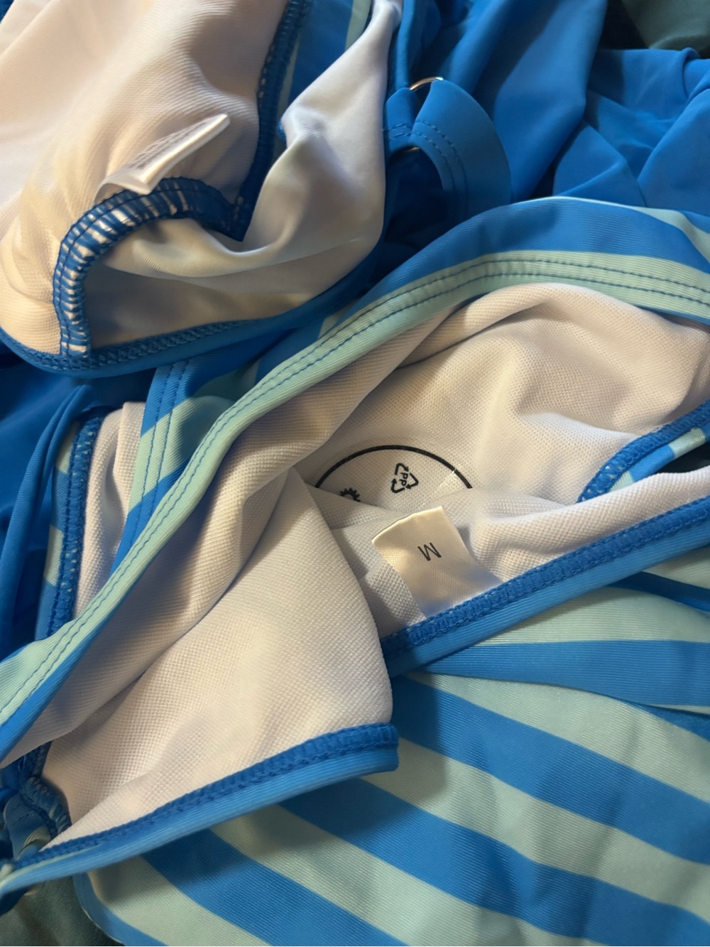 Blue Two-Piece Tankini with Striped Accents NWOT M - Picture 12 of 16